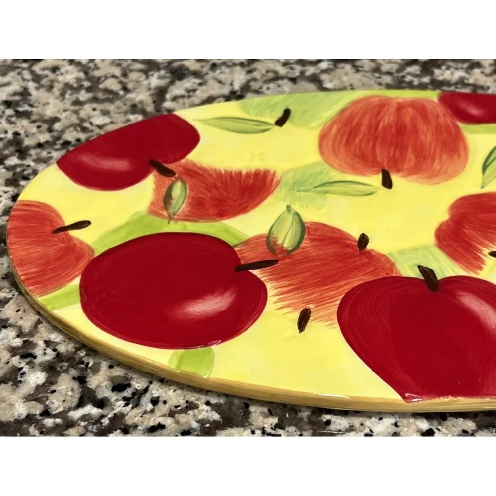 Temptations By Tara Fruit Basket‎ Ceramic Trivet Hot Plate Oval 12.5